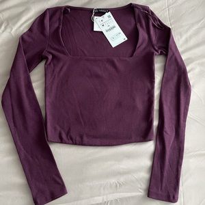 Zara square neck crop top